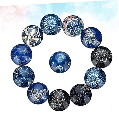 Miniatura 4 de 20 piezas de bandeja redonda de cuentas colgantes de cristal con parte trasera plana, cabujones de cristal con parte trasera plana para