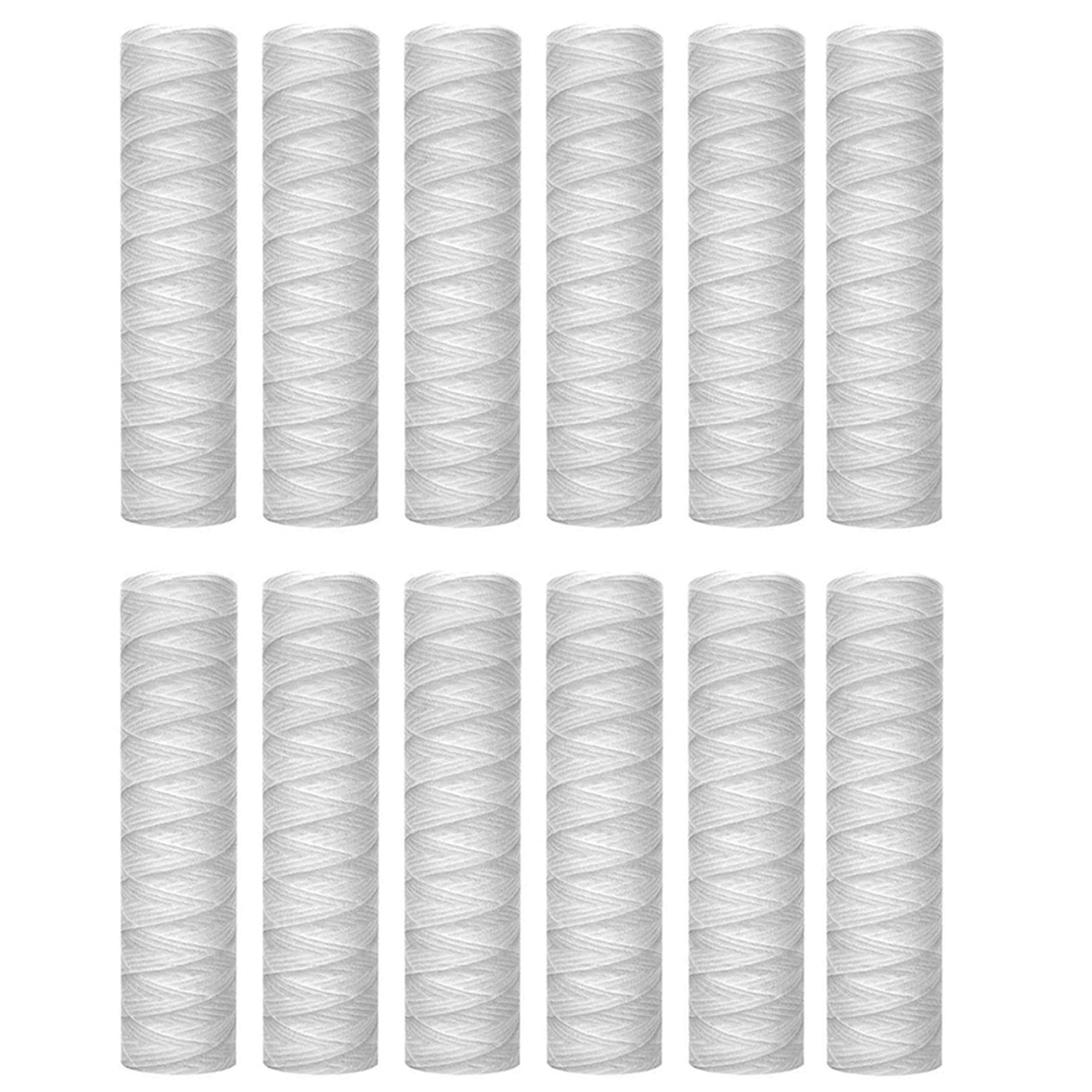 12PZ 5 Micrometri String Wound Water Filter Universal Whole House Sostituzione Cartuccia di Ricambio Filtri Sedimenti 10 Pollici