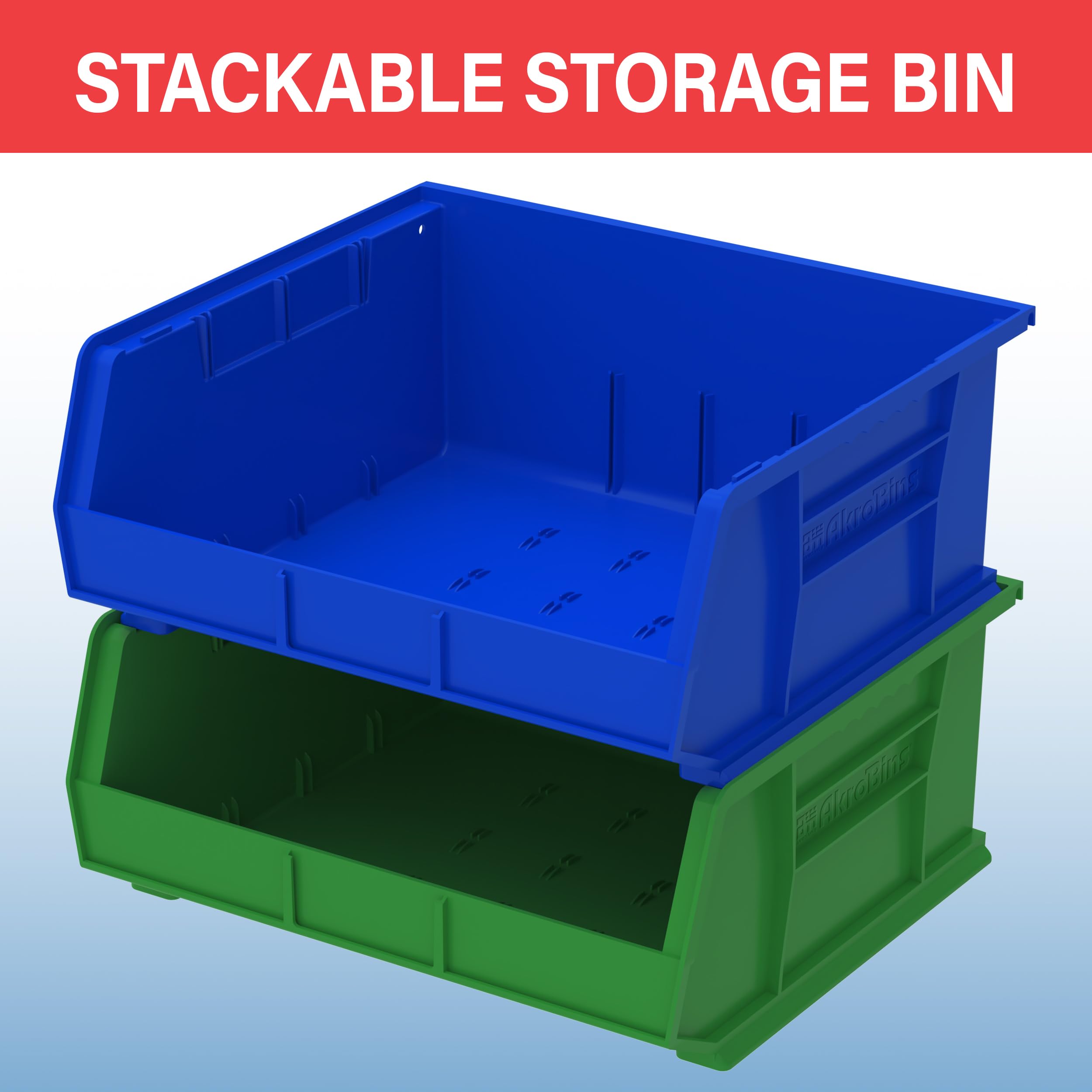 Akro-mils 30250 38,1 cm par 40,6 cm par 17,8 cm de rangement en plastique empilables à suspendre Akro Poubelle, Berry, 6-pack, 30250SCLAR