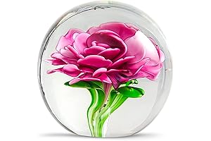 Exquisite Hand Blown Glass Rose Figurine