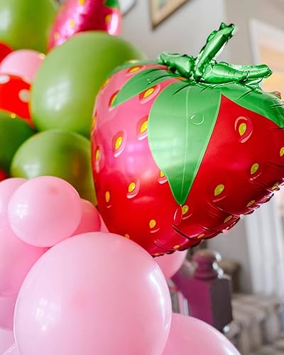 Miniatura 4 de Paquete de 10 globos de papel de aluminio de manzanas Gaint Apples, lindos globos de helio Mylar para frutas de vuelta a disparar, suministros de