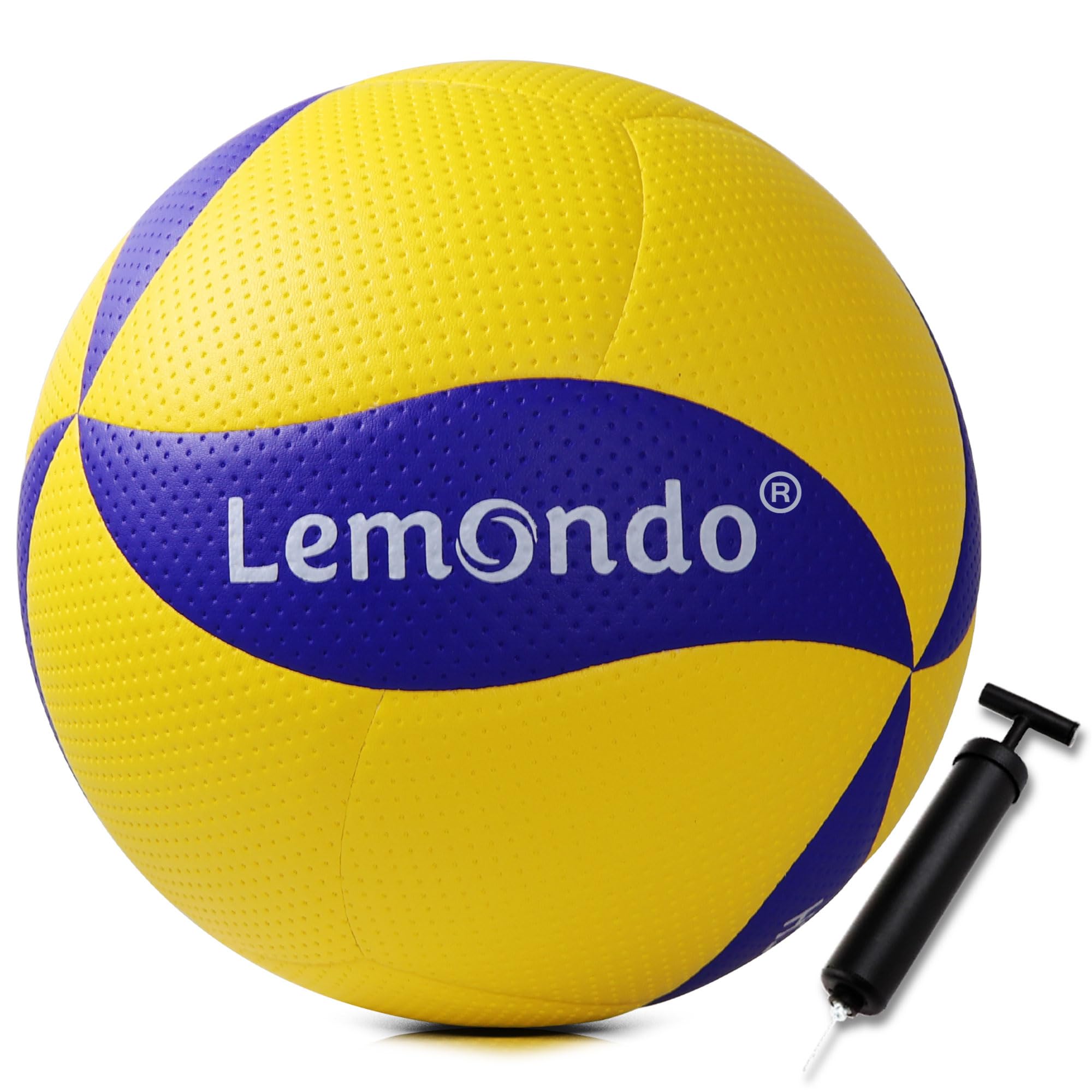 Lemondo Volleyball PU Weich Beachvolleyball Soft Wasserfest mit Pumpe Indoor Outdoor Wasserball Ball für Spiel Training Strand Bälle(mit Pumpe)