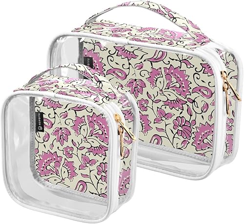 ZOEO Bolsas de maquillaje transparentes, paquete de 2 bolsas de viaje, neceser, organizador portátil de cosméticos, para hombres y mujeres, bolsa de