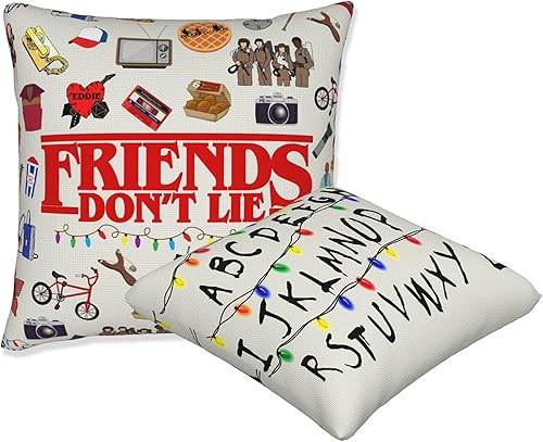2 fundas de almohada divertidas de mercancía de extrañeza, de ciencia ficción, horror, amigos, no mienten, funda de cojín cuadrada de lino del disponible en Yaxa Peru