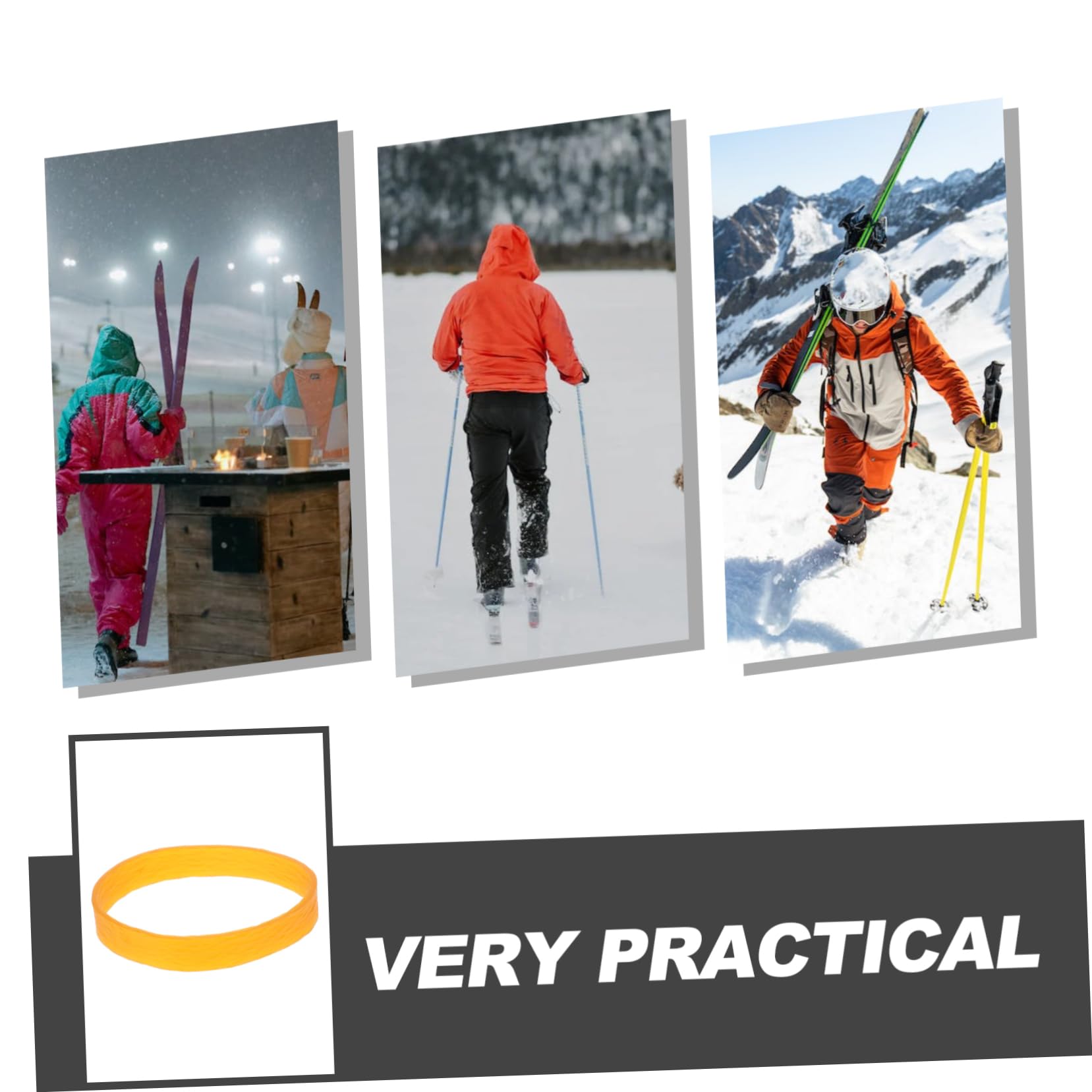 balacoo Portable Ski Fix Straps Snowboard Binding Straps for Easy Carrying Secure Attachment