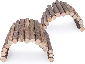 Ponte de madeira da Niteangel, brinquedo para roedores de hamster e ratos, brinquedo mastigável de animais pequenos