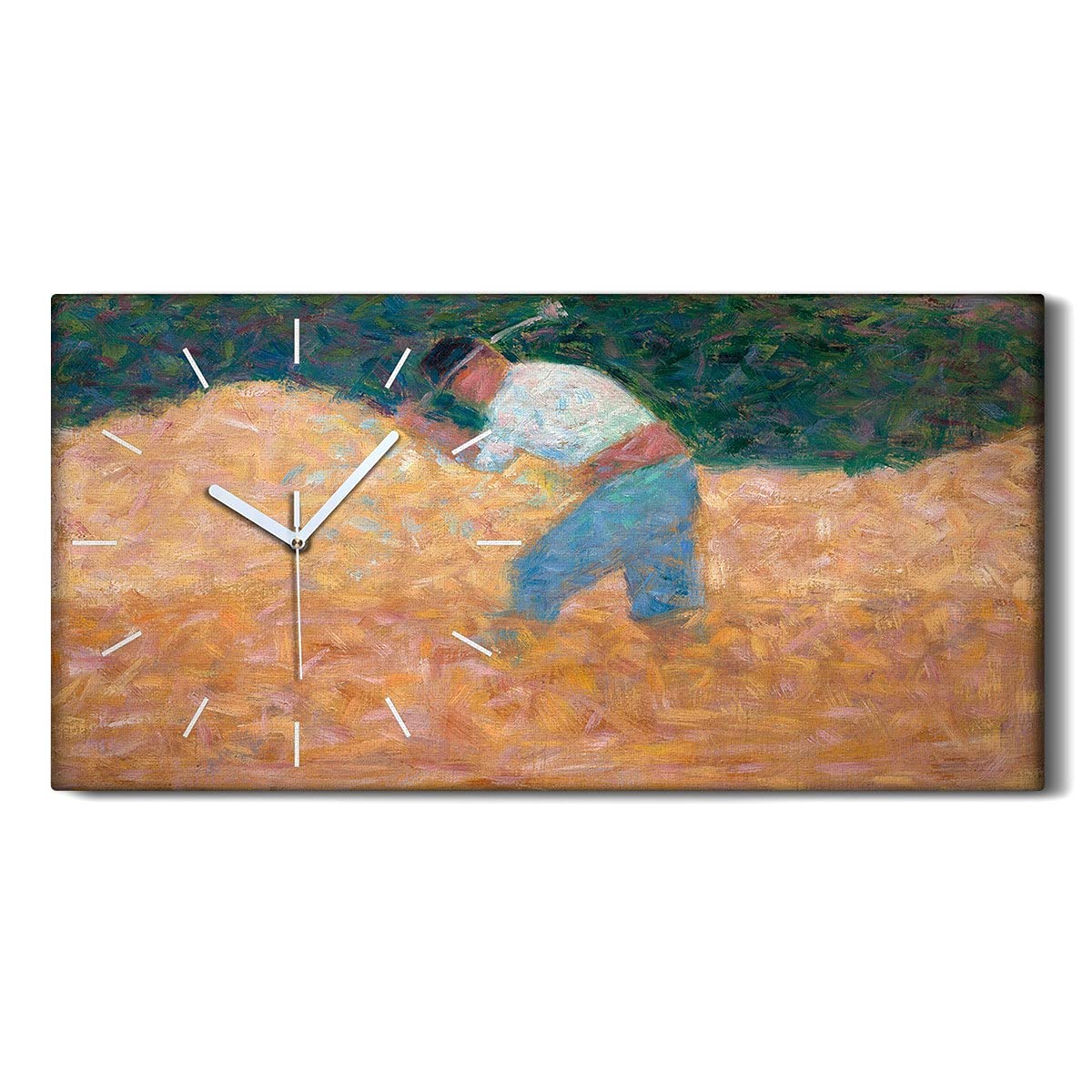Horloge sur Toile Art Moderne 60x30cm Salon Mains Blanches