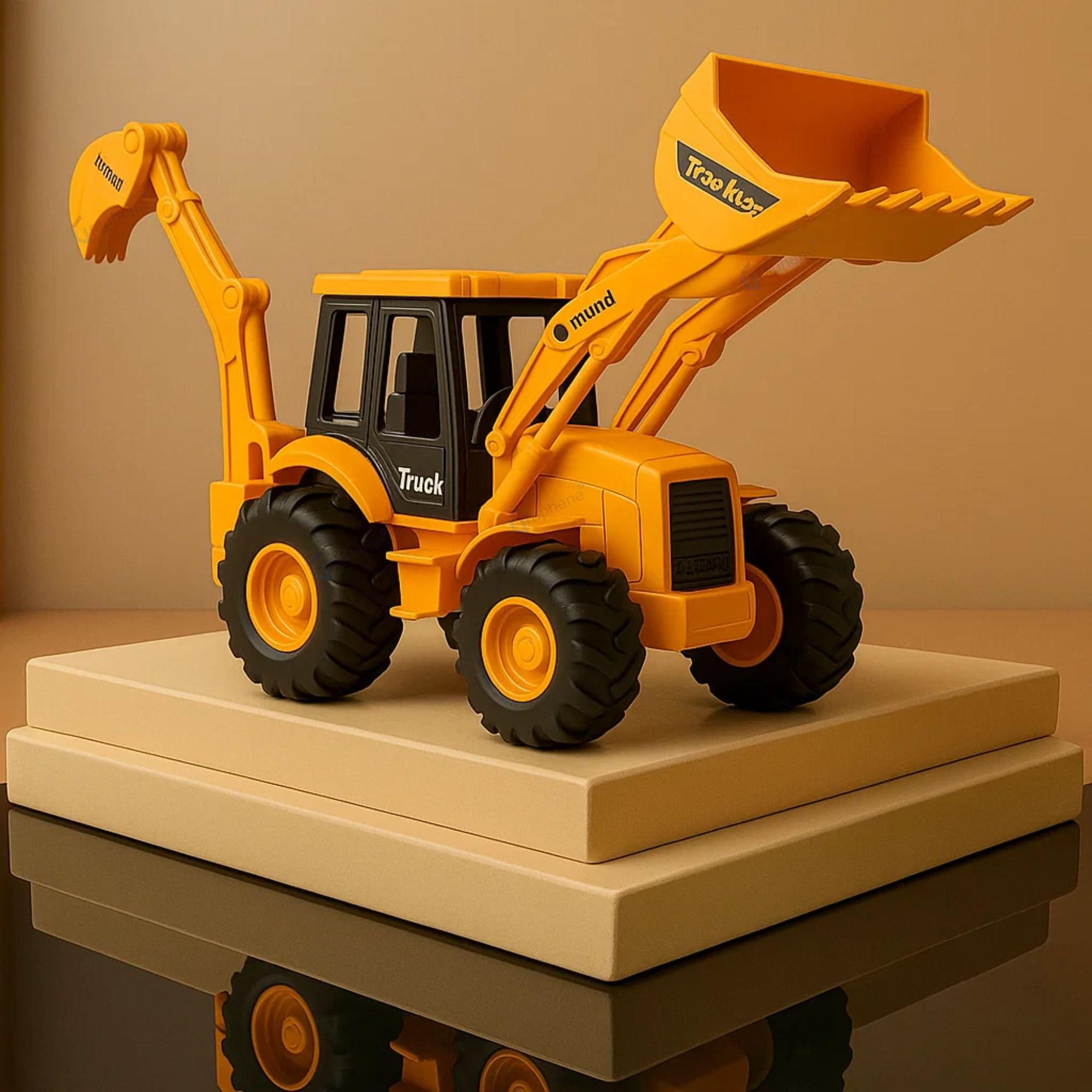 GRAPHENE 2 in 1 Bulldozer Excavator Construction Vehicle JCB Toy for Kids Truck Pull Back Heavy Duty Unbreakable Engineering Friction Toys for 1+ Year Baby Boy Toddler 1-5 Years(Yellow)