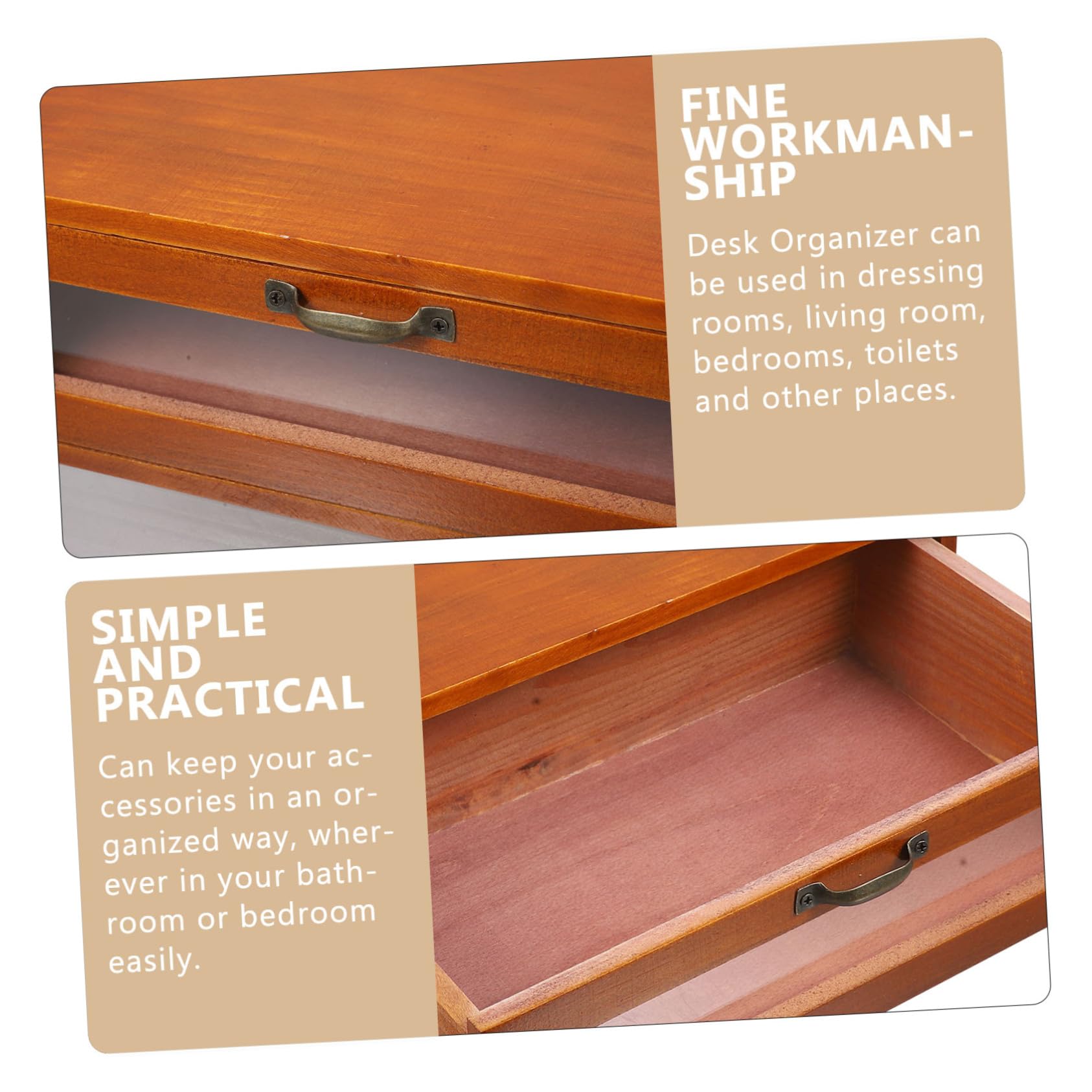 SOIMISS Schreibtisch Organizer Holz Mit Schublade Kosmetikbox Tischaufbewahrung Feine Politur Platzsparend Für Zuhause Und Büro