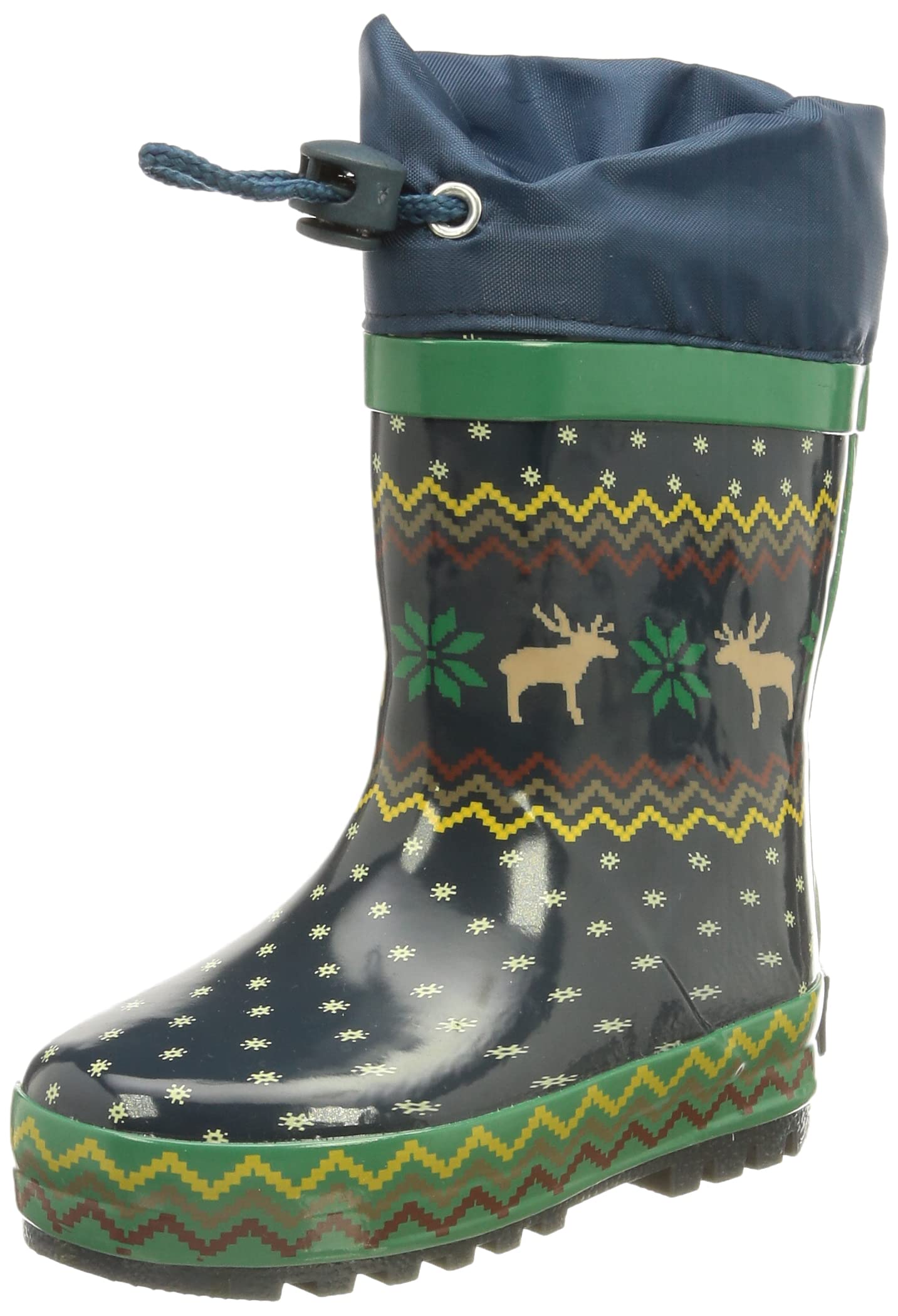 Playshoes Unisex Children's Wellington Boots, Lined Rain Boots, Navy Norwegian, 12.5 UK Child