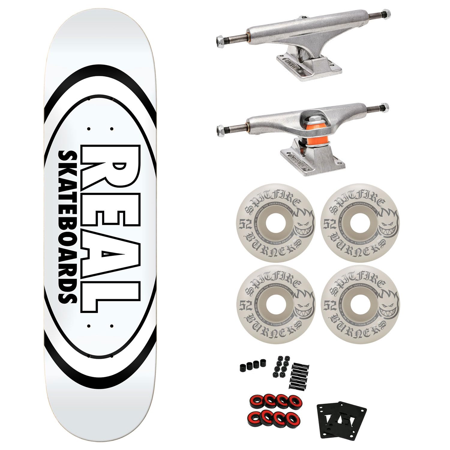 Real Professional Complete Skateboard Classic Oval 8 38 x 32 25 with Independent Trucks Spitfire Wheels ABEC 5