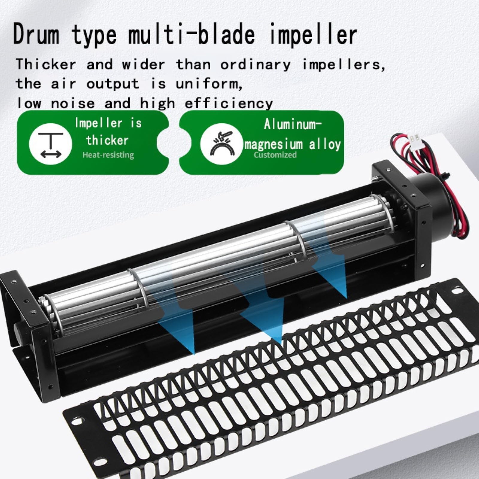 Multifunktionaler Kühllüfter, 12 V/24 V Querstromlüfter - bürstenloser Kupfermotor, breiter, geräuscharmer Luftstrom, zur Gerätekühlung(50420,24V)