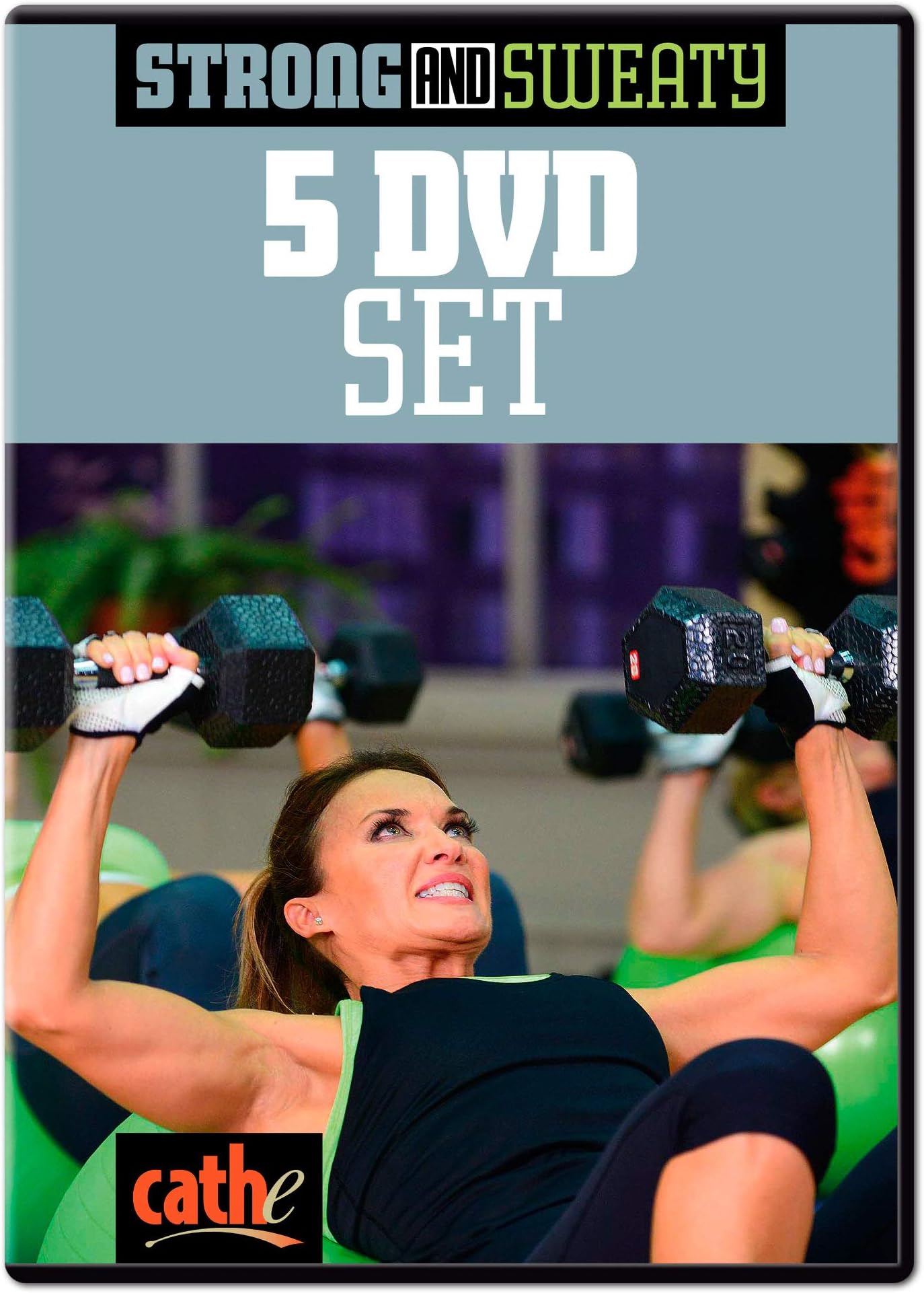 Cathe Friedrich Strong and Sweaty Workout 5 Exercise DVD Set For Women and Men- A Complete Workout Program DVD Series For Weight Loss, Fat Burning, Strength, and Cardio