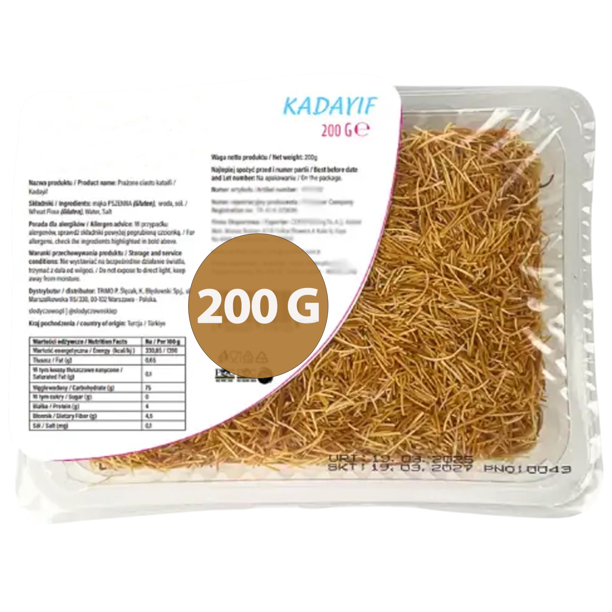 200g Kadayif Engelshaar Teigfäden für Dubai Schokolade, Süßigkeiten, Baklava