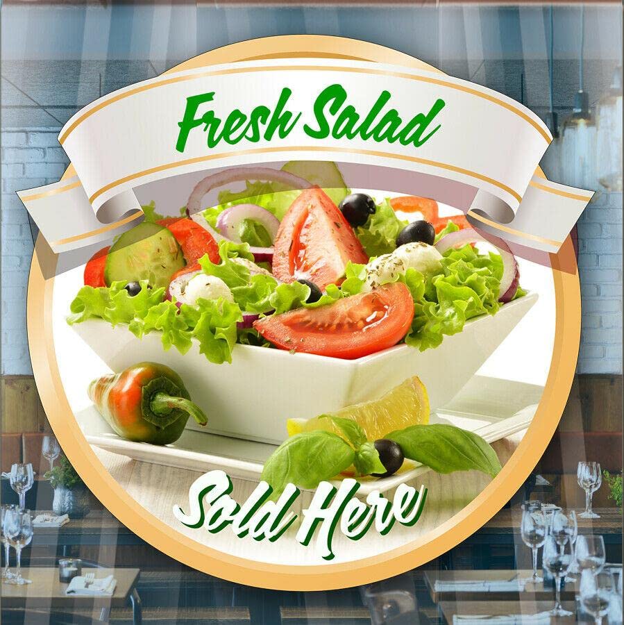Handmade By Stukk Fresh Salad Sold Here Takeaway Window Cafe Shop Restaurant Sticker Sign Decal