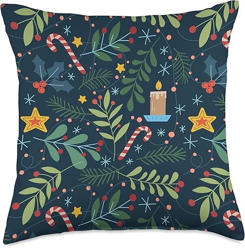 Almohada de diseño de patrón navideño, 18 x 18 pulgadas, multicolor