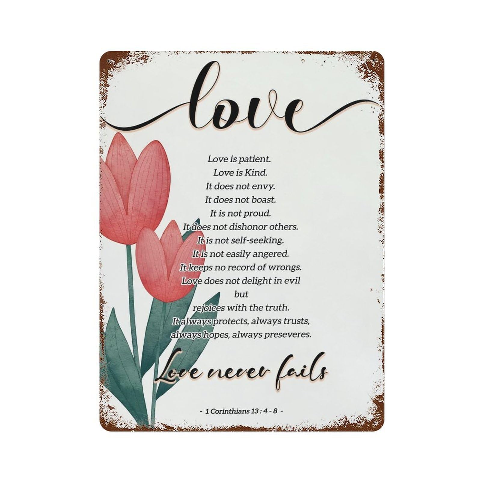 xiaoxiaoshen 1 Corinthians 13 4 Scripture Quotes (1) Wall Decor Art Metal Tin Poster Modern Home Decor Art Home Bar Shop Decorations Vintage Sign 40x30cm