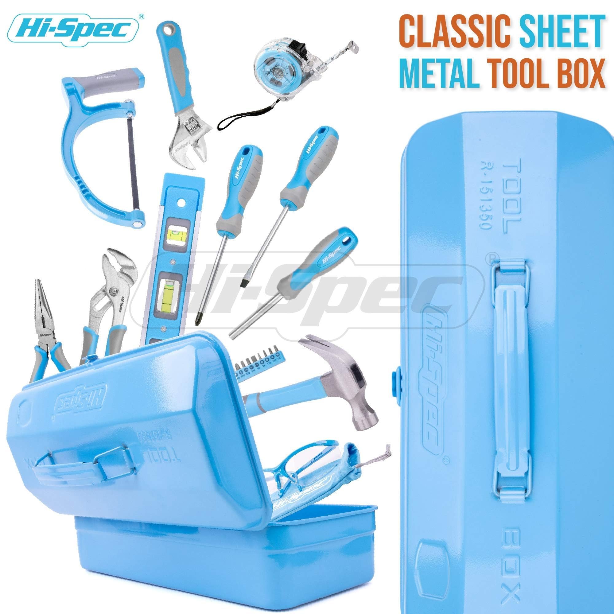Hi-Spec Beginner Tool Kit with Metal Box, Complete Real Hand Tools for DIY Starters, 33 Piece - Image 4