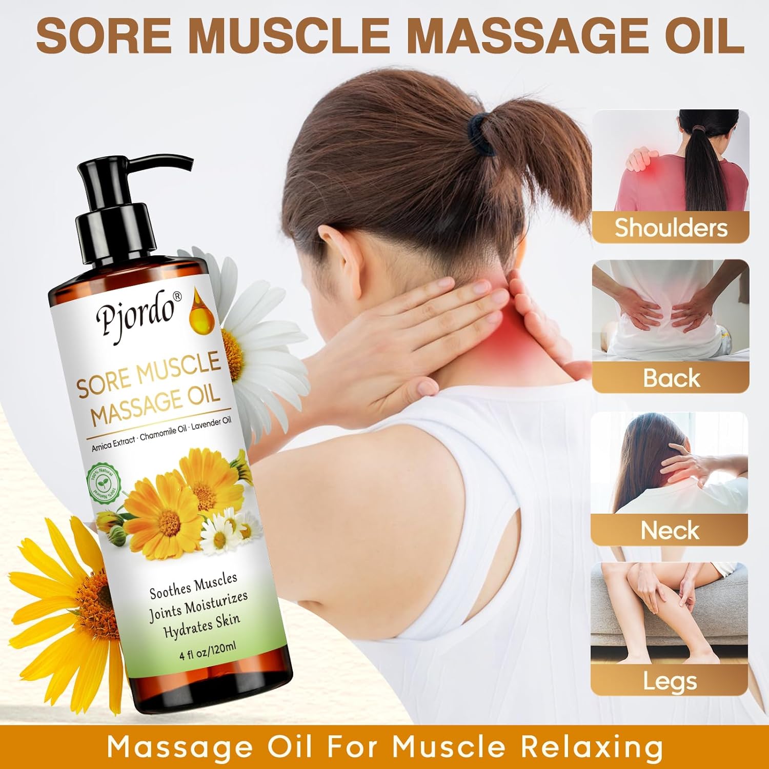 Body Massage Oil for Massage Therapy Kit, Lilac, Lavender, Sore Muscle Arnica Oil with Massage Roller Ball, Relaxing Massage Oils for Pain Relief, Valentines Day Gifts for Him Her - Image 5