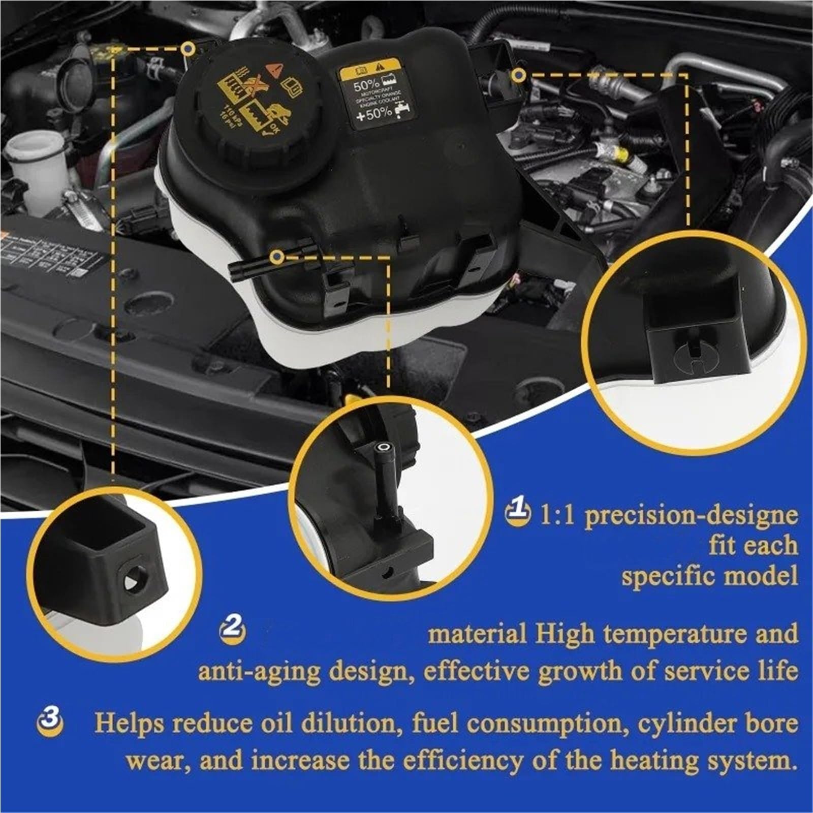 Serbatoio Refrigerante Per Lincoln Per MKS 2008-2019 Per Mercury AG1Z8A080S Serbatoio Liquido Raffreddamento Motore Radiatore Serbatoio Espansione Vaschetta Acqua Radiatore