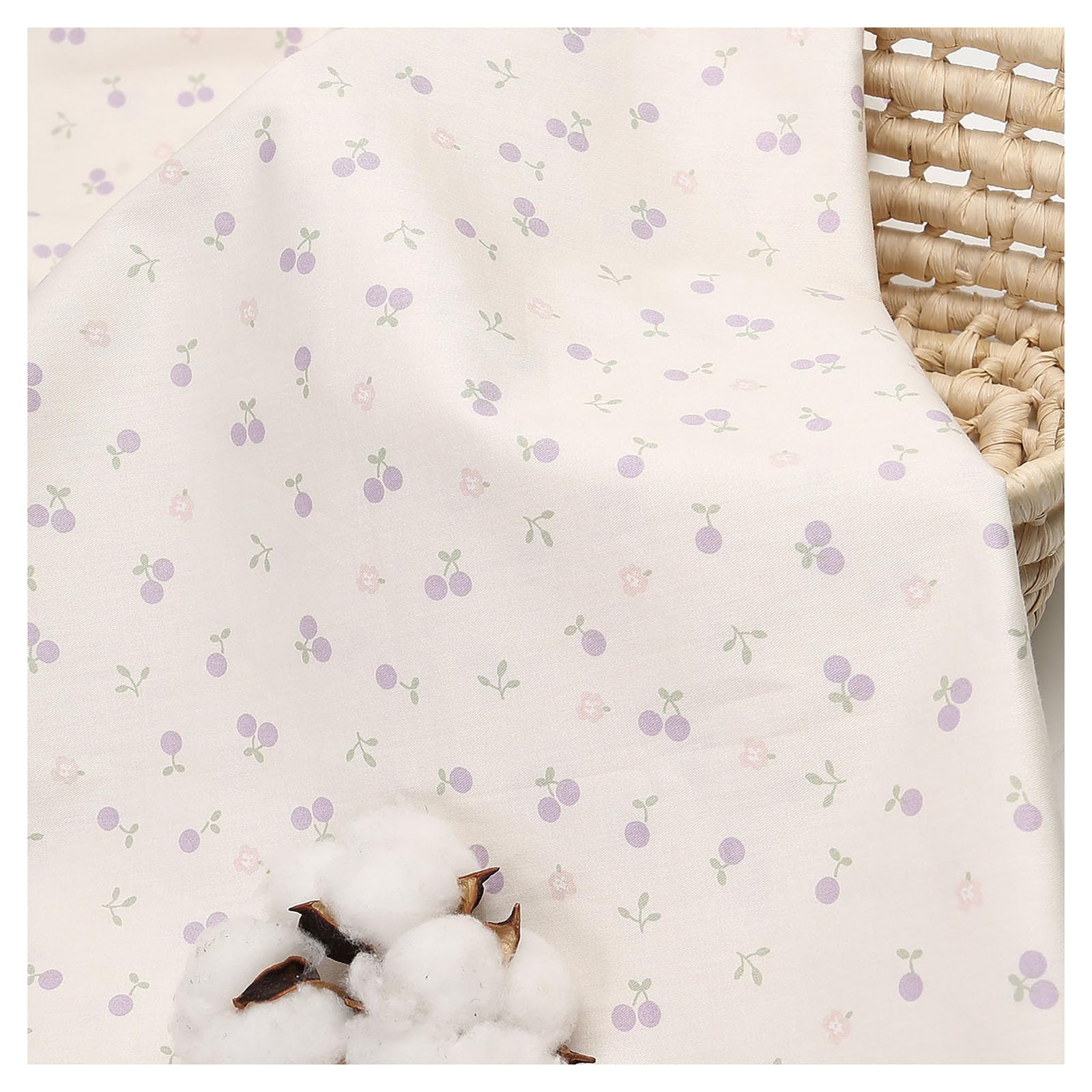 200x235cm Baumwollstoff Baby Meterware Kinderstoff Zum Nähen Blumen, Tiere