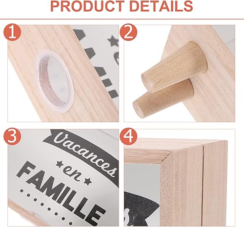 Miniatura 3 de Didiseaon Caja de dinero de madera Piggy alcancias de Dinero para adultos Fondo Sombra Banco de monedas de madera Banco de dinero Banco de dinero de