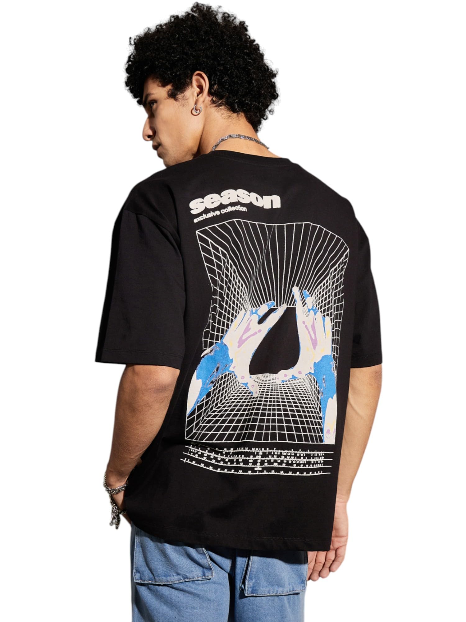 SASSAFRAS Unisex Black Season Oversized T-Shirt in black