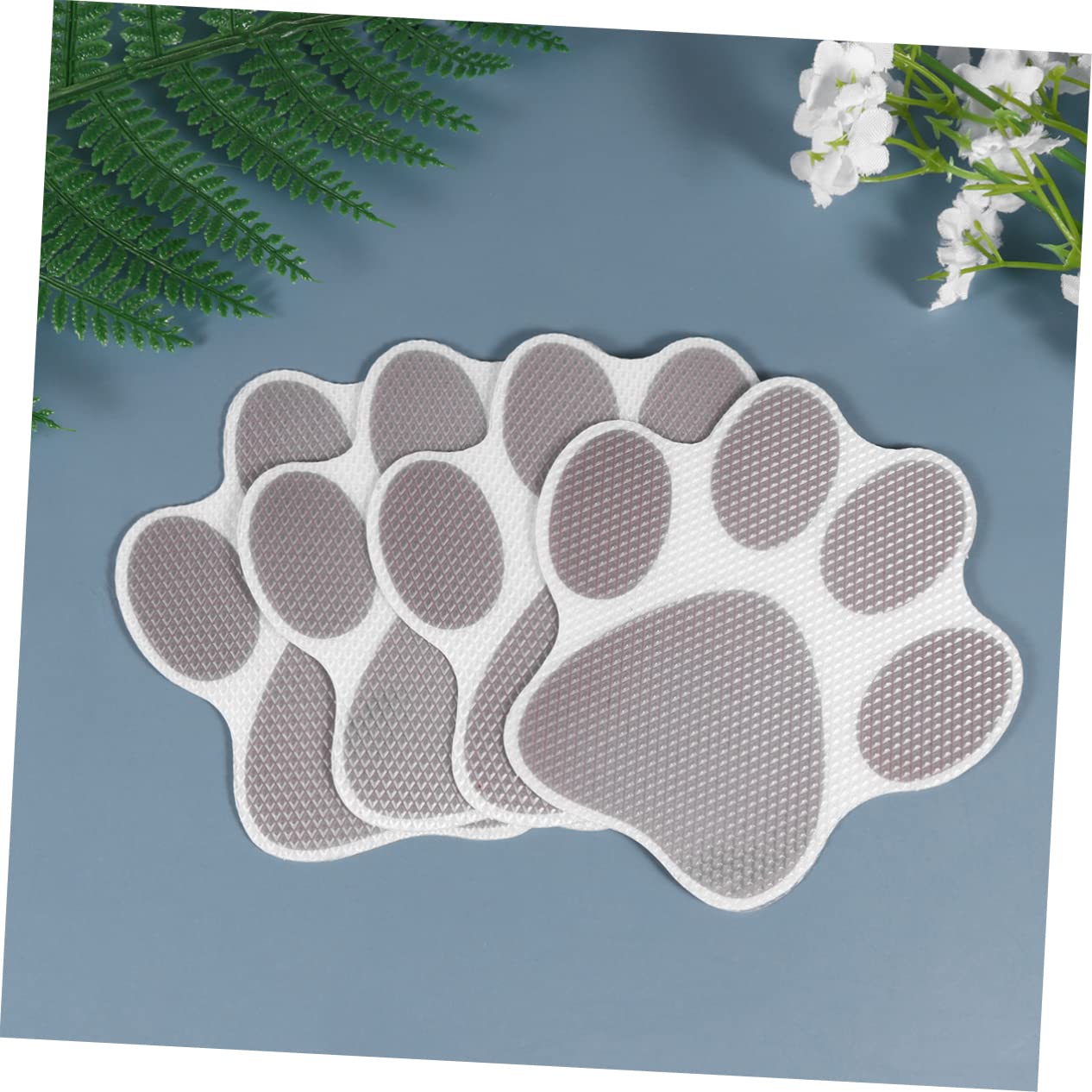 HOLIDYOYO 10Pcs Cartoon Dog Footprint Bath Stickers Slip Decals for Bathtub Bathroom Safety Self Adhesive Grey Stickers for Smooth Surfaces