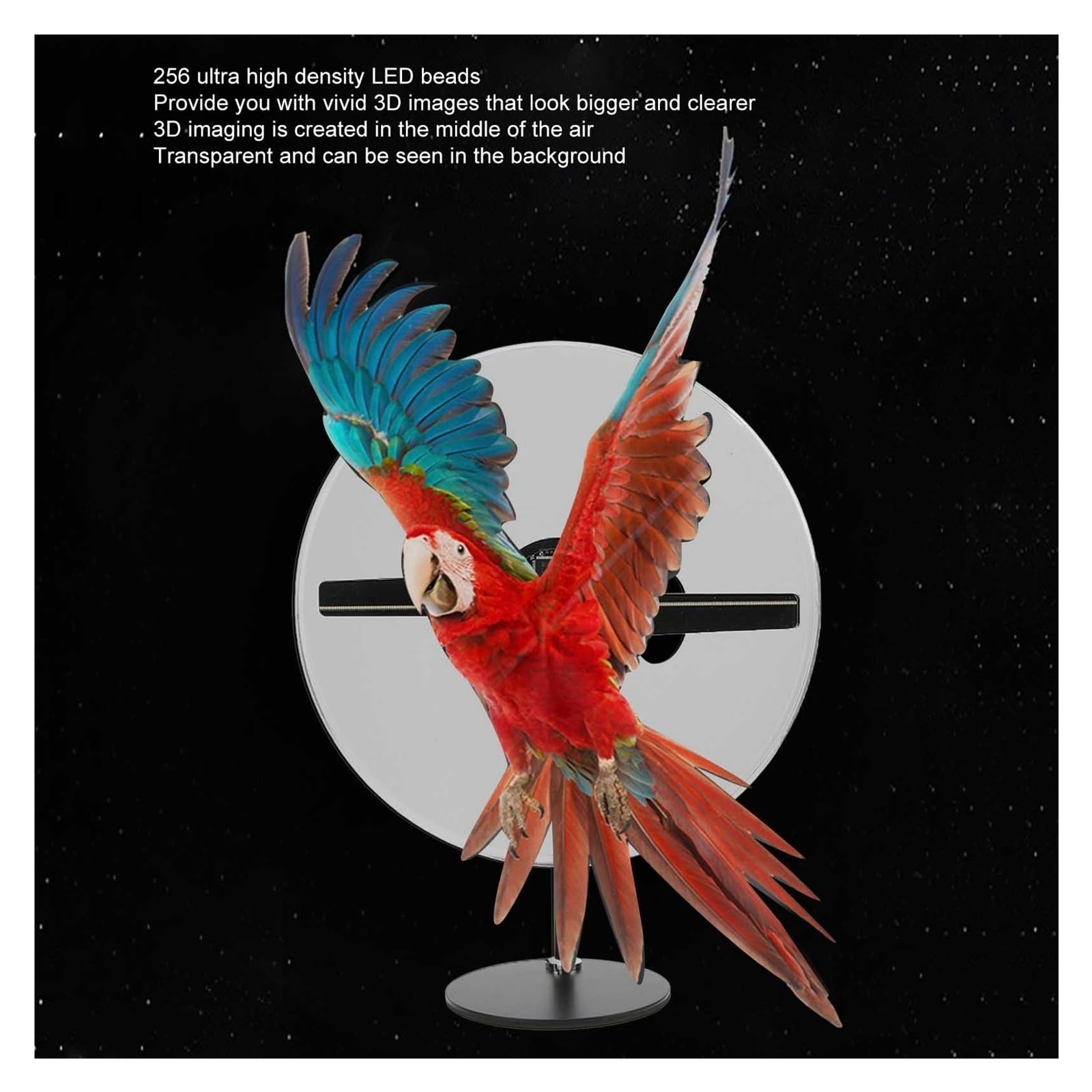 Wentylator z hologramem 3D, Projektor holograficzny z wentylatorem 256 koralików LED 3D 256x1024 Hologramowy wyświetlacz reklamowy Przenośny