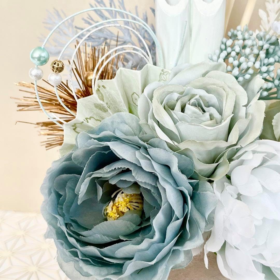 門松 白 お正月飾り ナチュラルカラー ブルー モダン門松 大人 お洒落 特大 門松 白 お正月飾り ナチュラルカラー ブルー モダン門松 大人