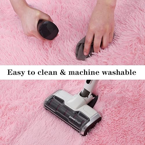 Miniatura 5 de duduta Alfombra redonda esponjosa rosa de 4 x 4 pies, alfombra circular de felpa peluda para guardería, dormitorio, sala de estar, decoración del