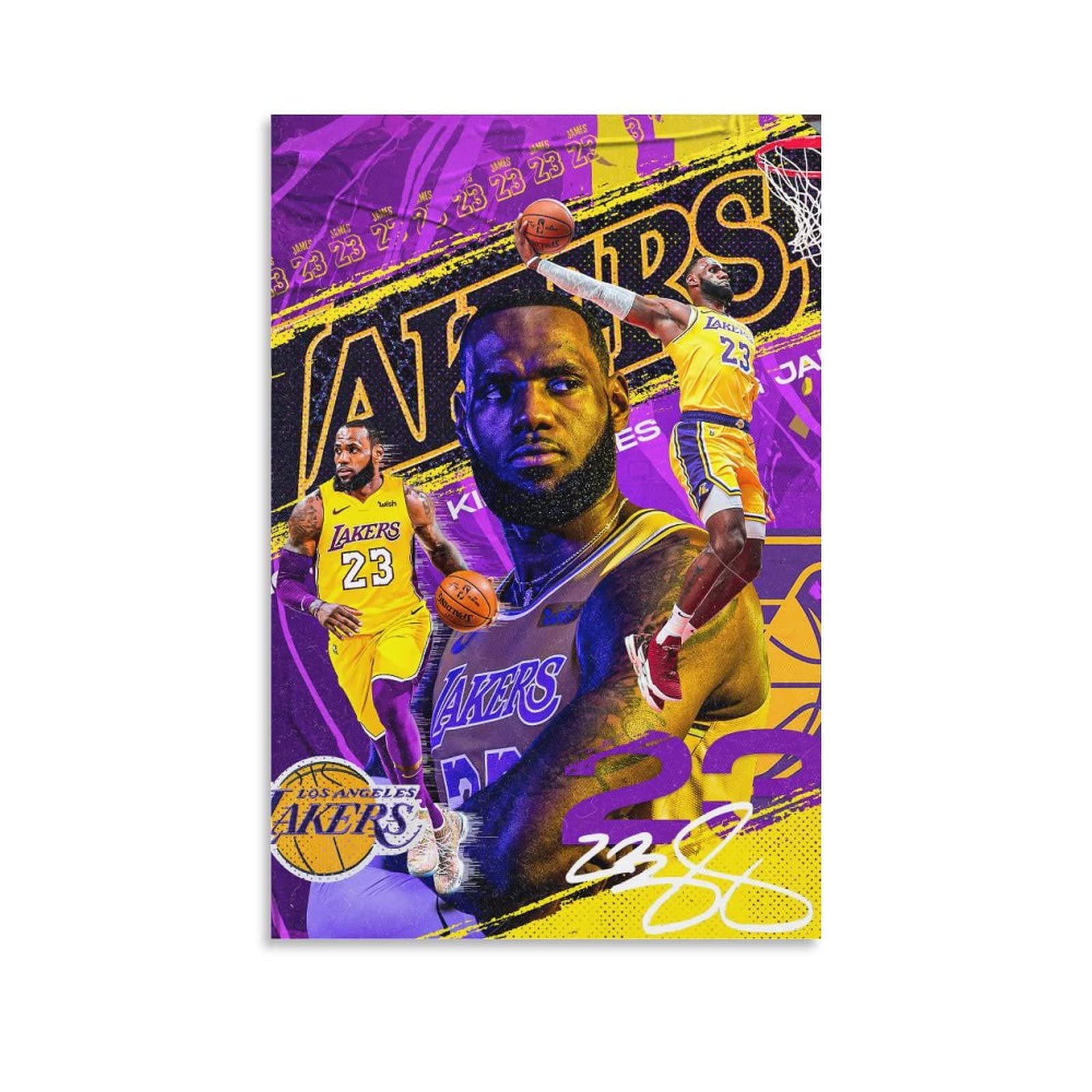 Generic LeBron James Poster Canvas Print Unframed: 18x12 inch (45x30 cm) Wall Art Decor for Living Room, Bedroom, Office