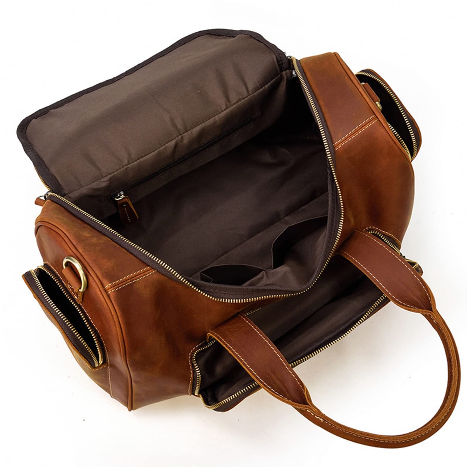 Bolso de Equipaje de Mano para Hombre Bolsas de Viaje Cuero for Hombres Bolsas Equipaje Vintage para Mujeres Hombres(marrón)