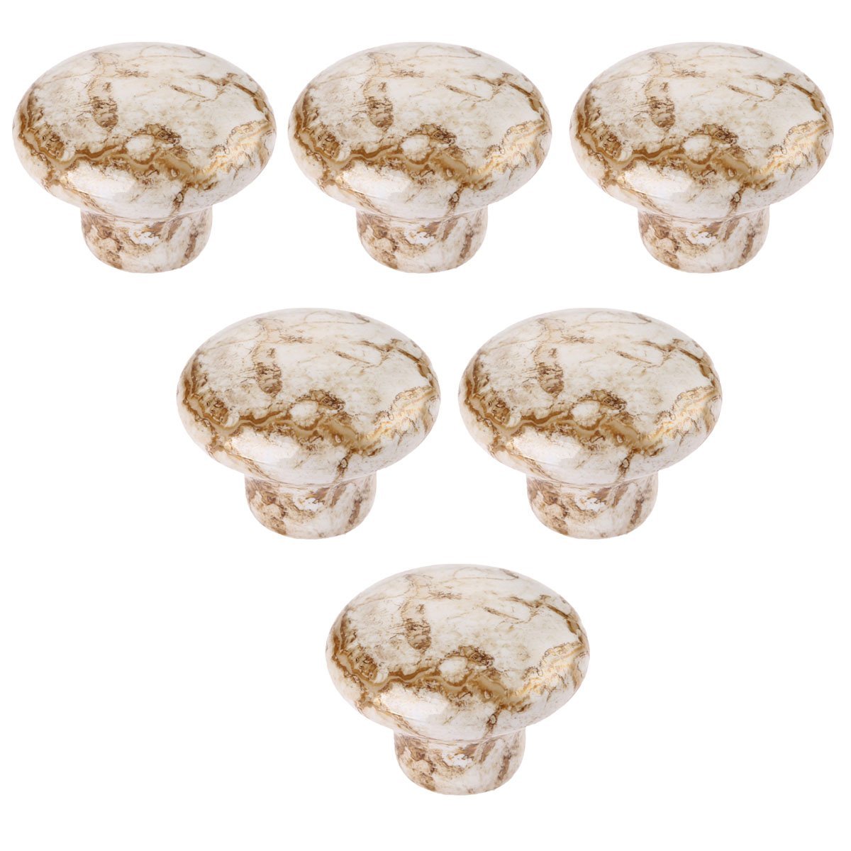 Creatwls Random 6Pcs Antique Furniture Knobs And Handles Marble Ceramic Handle For Kitchen Cupboards Cabinet Door Knobs Drawer Pulls