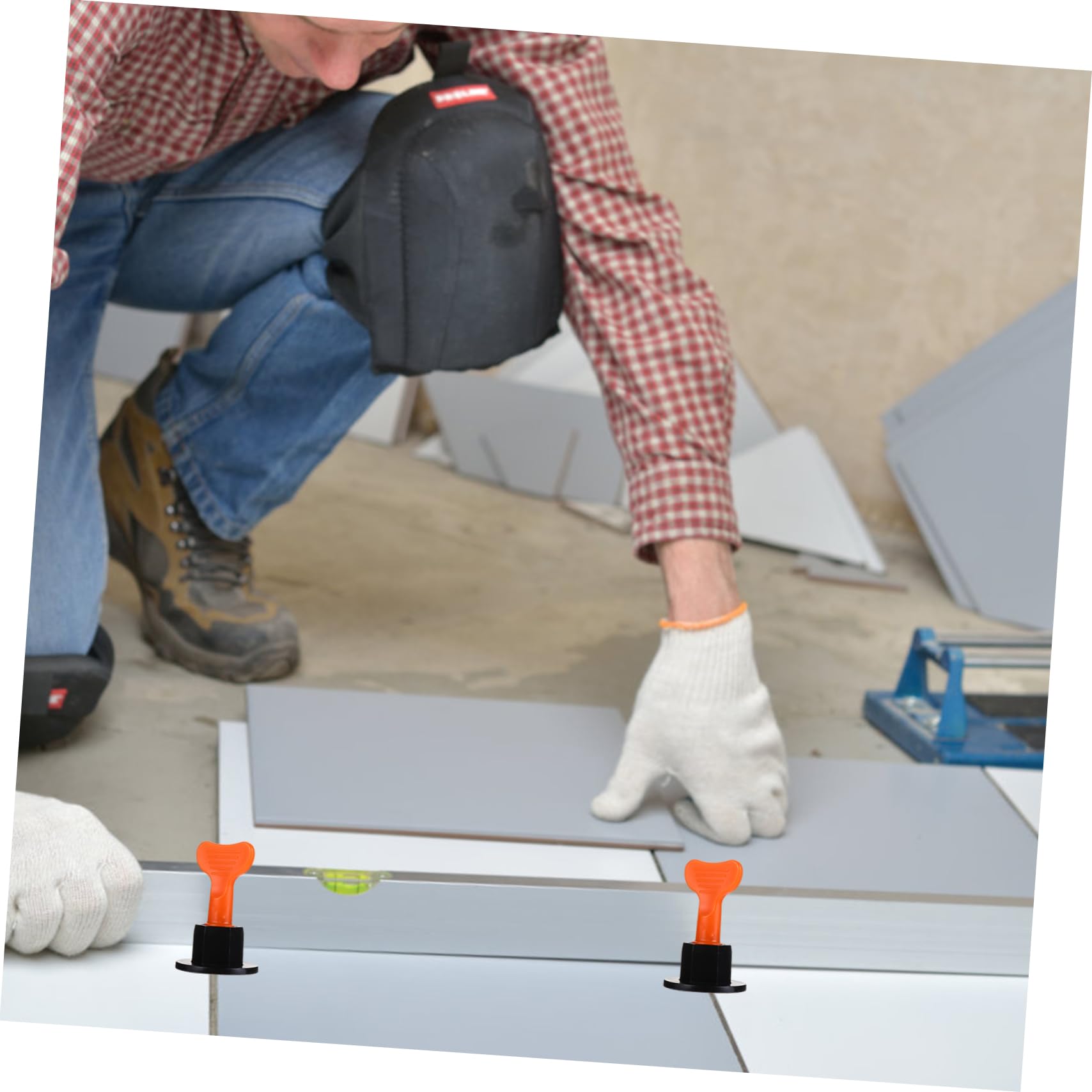 100 Pièces Nivellement de Carrelage Outils Réutilisables pour Installation de Carrelage Évite Déplacement des Dalles Kit de pour Sols