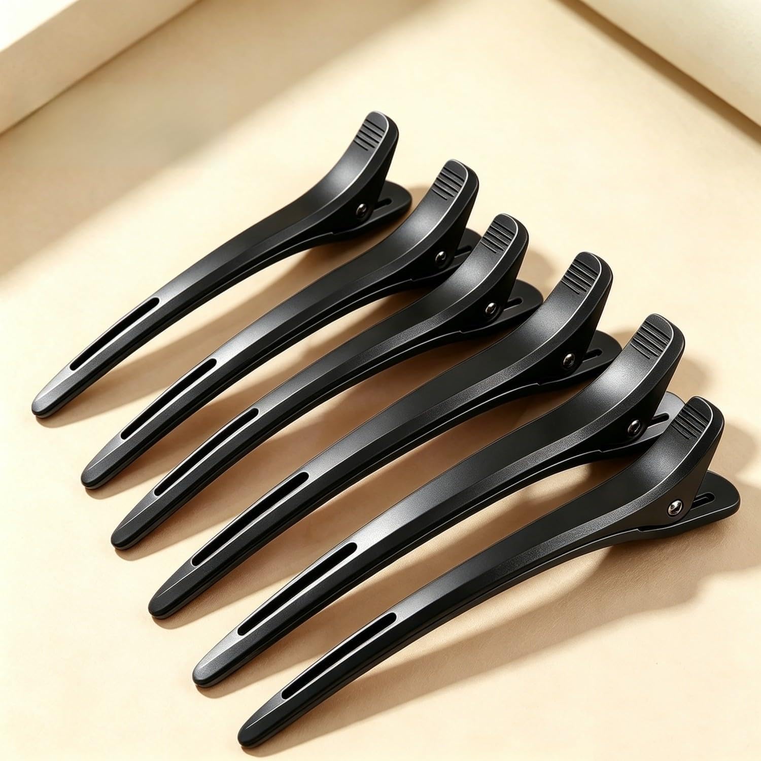 Jissta Juego de 6 horquillas para peluquería, color negro