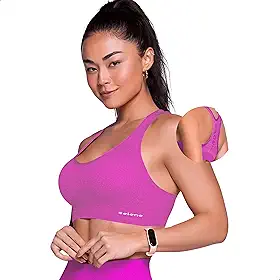 Top Academia Sport Alta Sustentação Sem Bojo Sem Costura Poliamida Elastano Feminino Fitness Selene