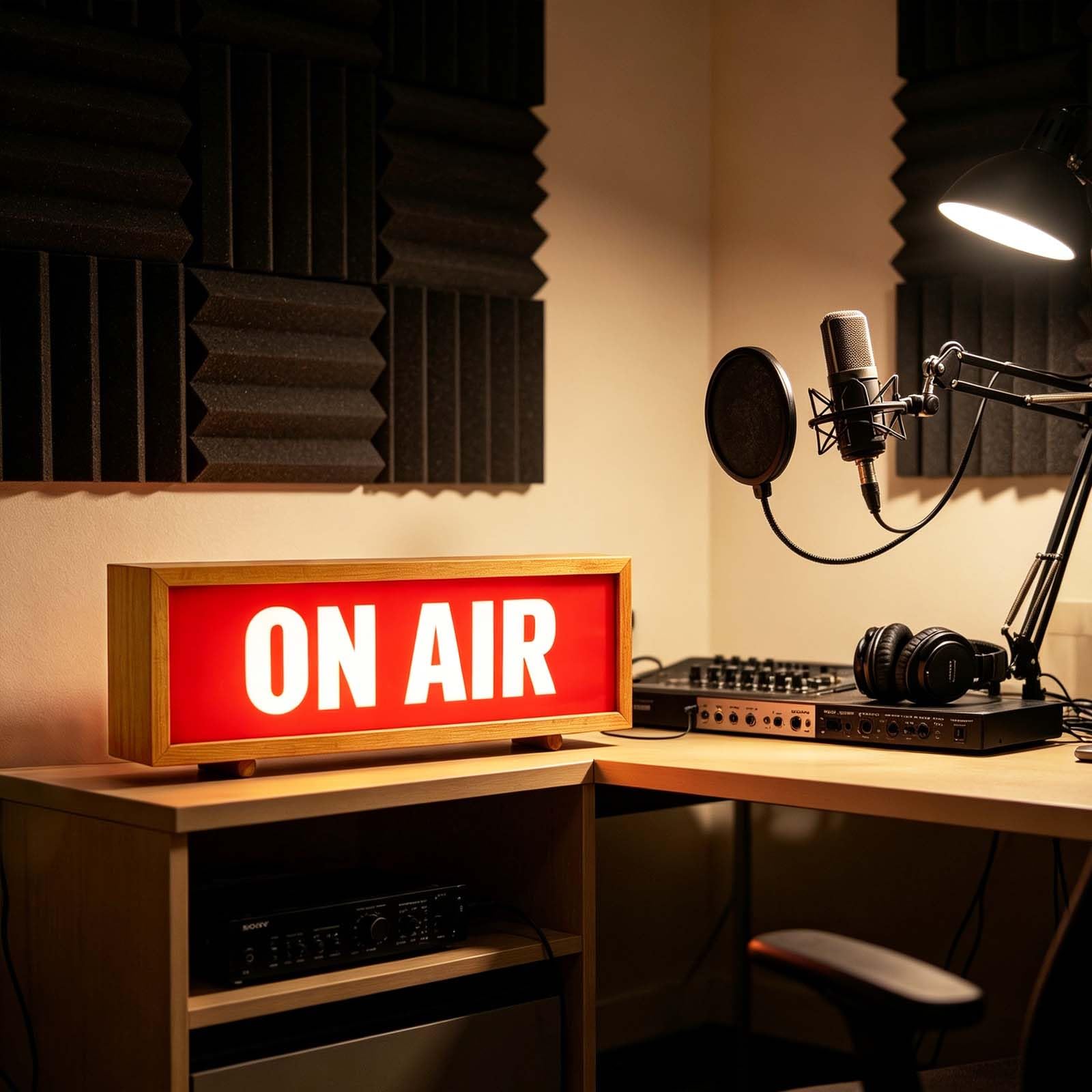 wpdash ON AIR Wooden LED Sign Recording Studio Retro Light Box Light Up On Air Sign Many Lighting Modes Remote Control Switch for YouTube Podcast Game Room Bar Pub Decoration (5V 10.08"*3.15"