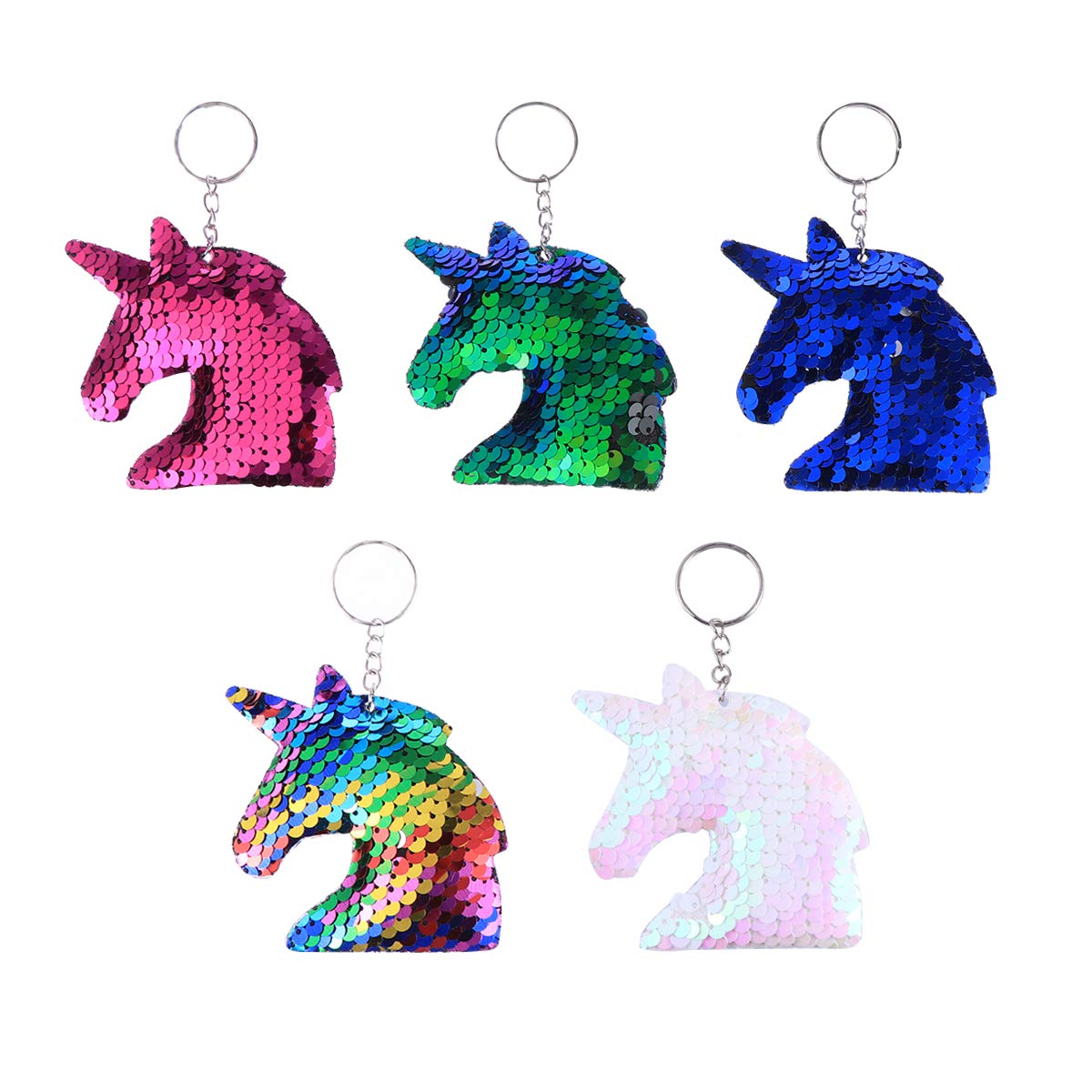 Gadget Compleanno Bambina Portachiavi Unicorno Paillettes FEPITO - Set 20 Pezzi Per Bomboniere