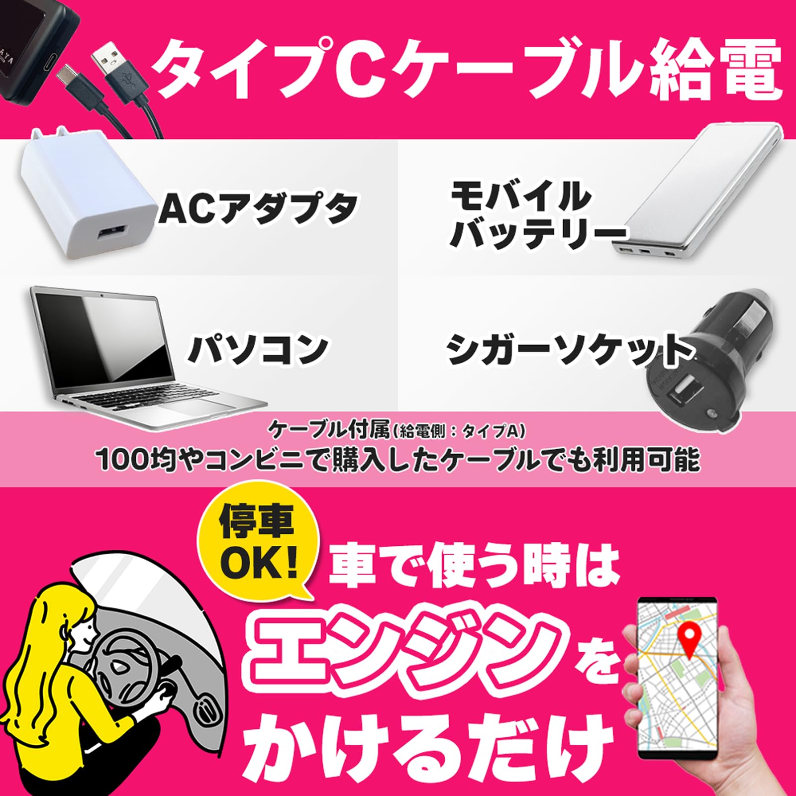 Amazon.co.jp: 【リチャージWiFi】10ギガ付き 365日 車載wifi