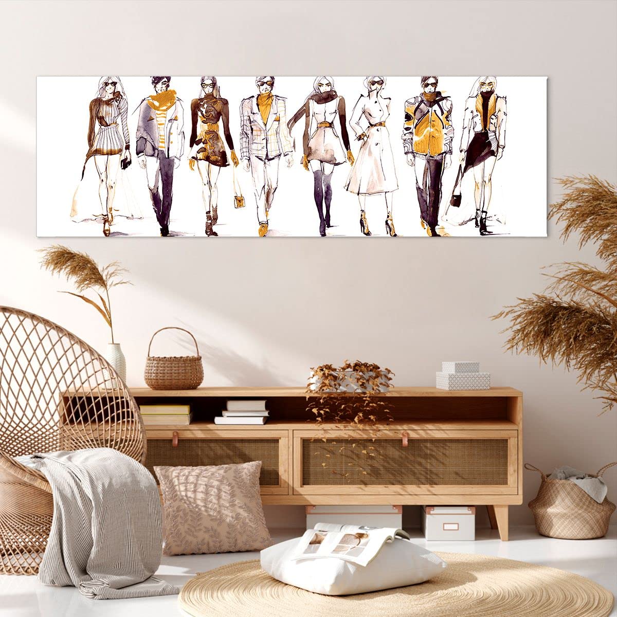 Tableau Sur Toile Panoramique 160x50 Cm - Décoration Murale Moderne Ville Et Immeubles - Pour Salon, Chambre Ou Bureau