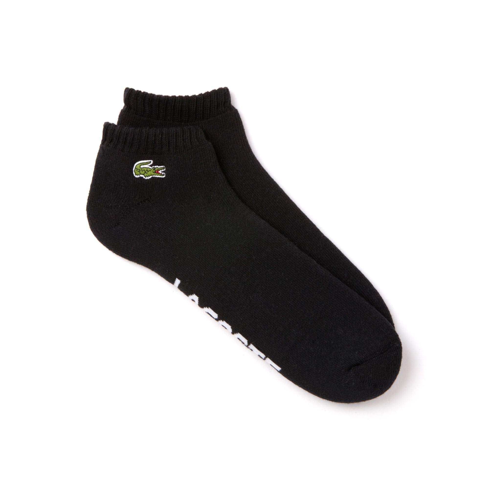 Lacoste Men's Ra6315 Calf Socks, Black (Noir/Blanc), 12 (Manufacturer size: 4)
