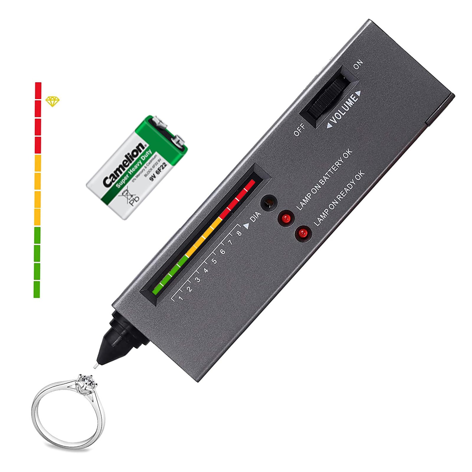 Diamond Tester, Jewelry Diamond Tester, Thermal Conductivity Meter, Can't Test Metal,Must be Operated with Both Hands