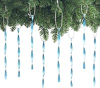 Vista 47 de AMS Adornos para árbol de Navidad, juego de 24 piezas de adornos de carámbanos retorcidos de aluminio para árbol de Navidad, fiesta de Año Nuevo