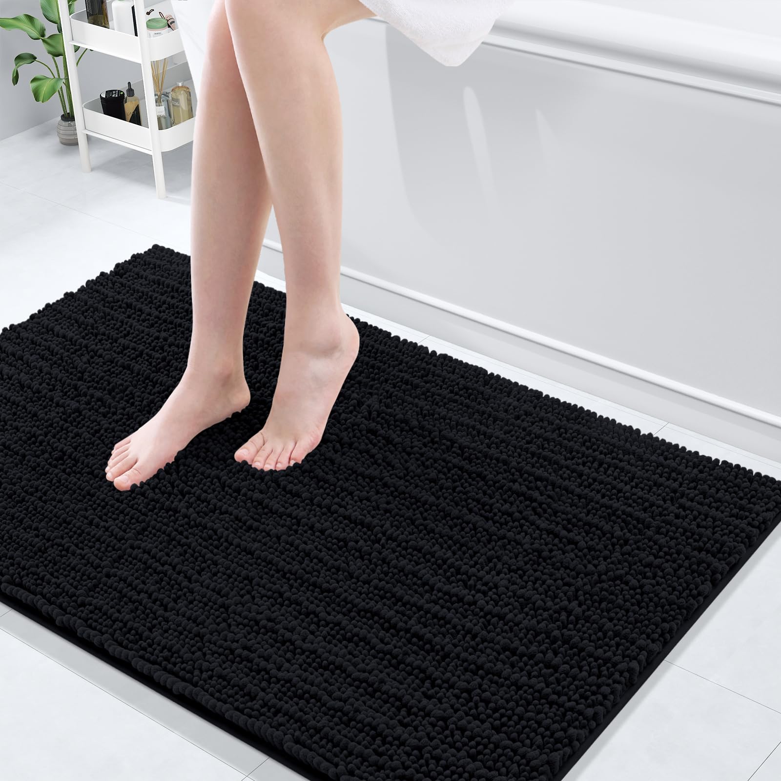 Arotive Luxury Chenille Bathroom Rug Mat, Extra Soft Thick Absorbent Shaggy Bath Rugs, Non-Slip Machine Wash Dry, Plush Bath Mats for Bathroom, Shower