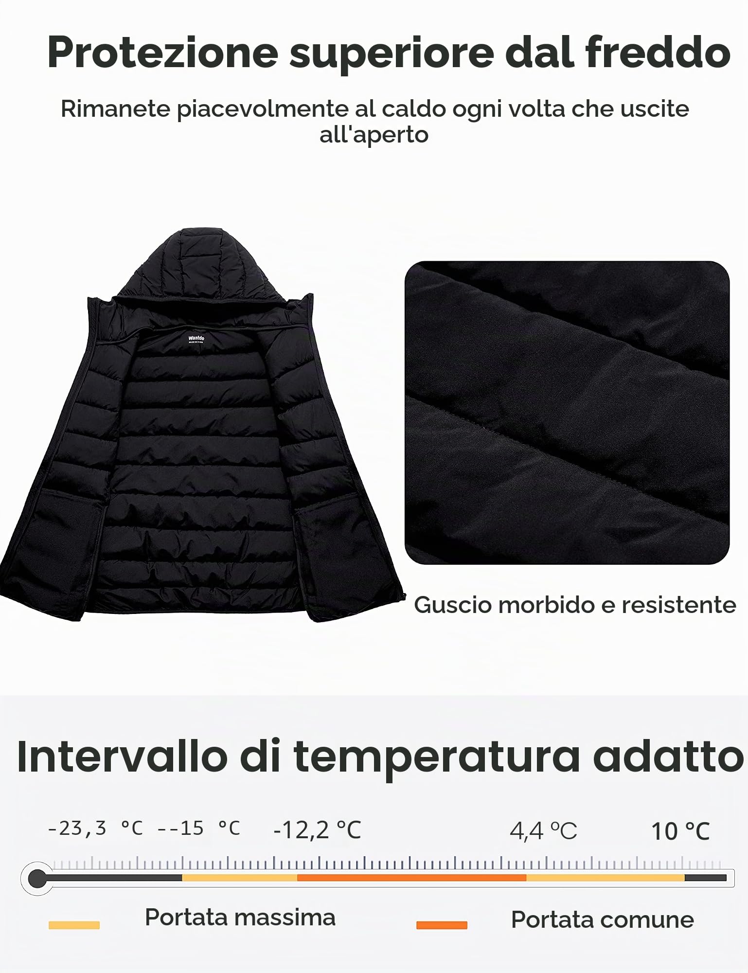 Wantdo Piumino corto da donna Packable Ultra leggero con cappuccio
