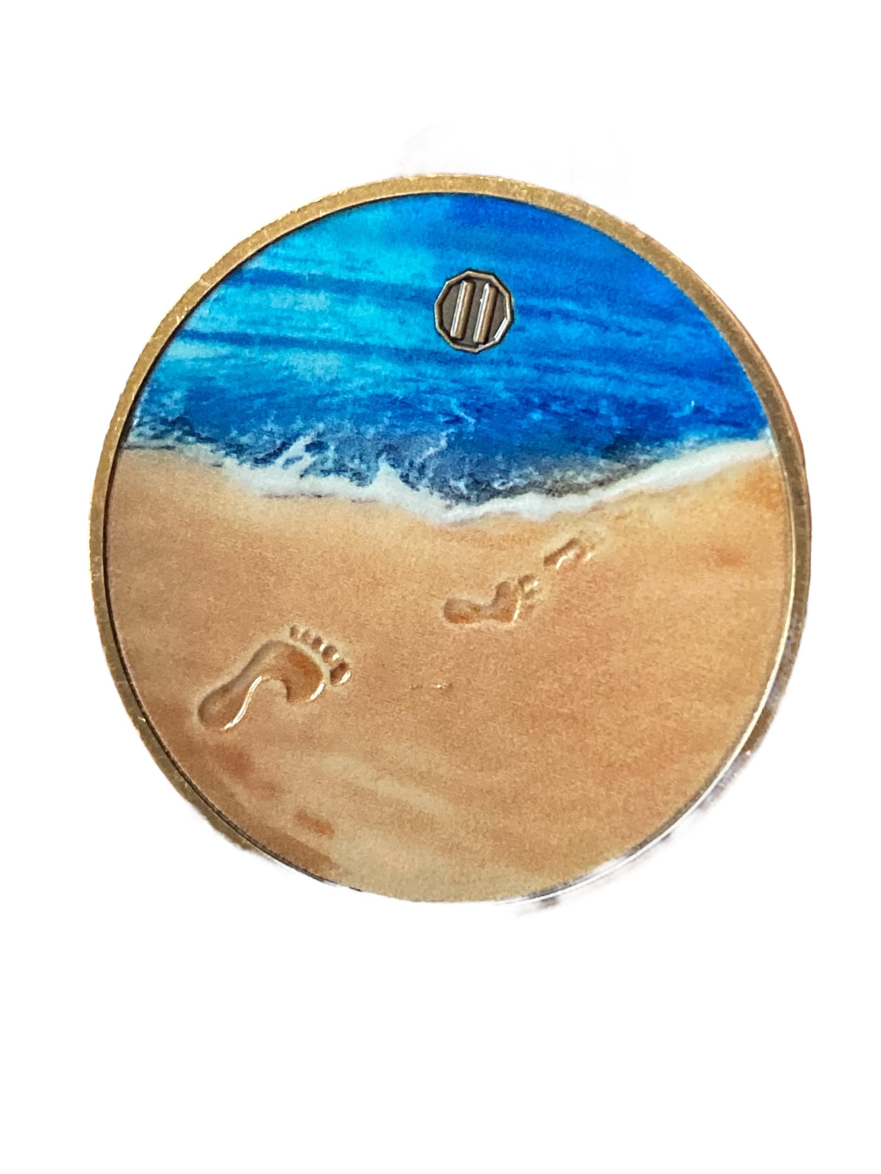 2 Year Footprints in The Sand Color It was Then That I Carried You Medallion Beach Theme