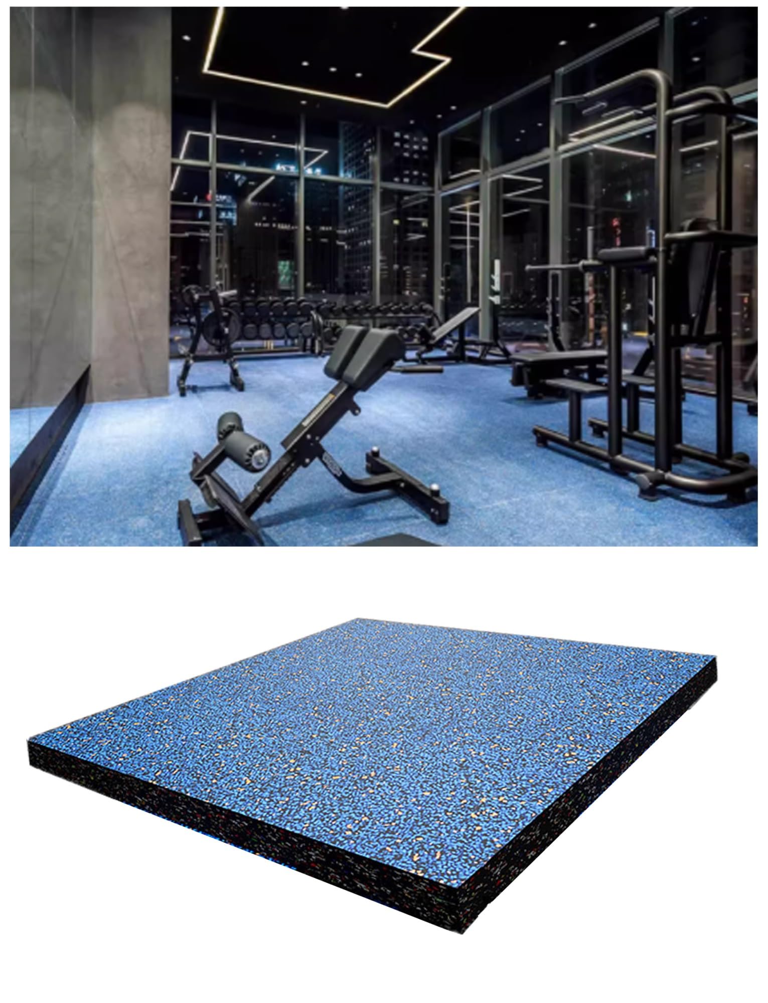 Tappetini in gomma for palestra ad alta resistenza, tappeti protettivi for pavimenti ad alta densità, palestra di casa, antiscivolo, antiurto, 50 x 50 cm