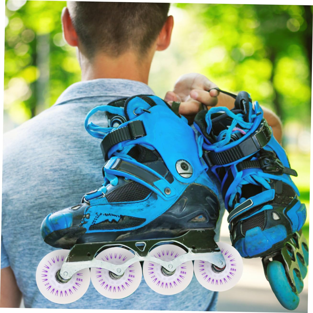 BESTonZON 4 Ruote PU Sostituzione per Skate e Roller Resistenti Urti Facile Installazione per Strade e Marciapiedi