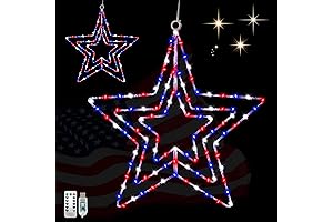 danli Waterproof Star Decorations Lights DANLI 2 Packs 14.2' 110 LED Red...